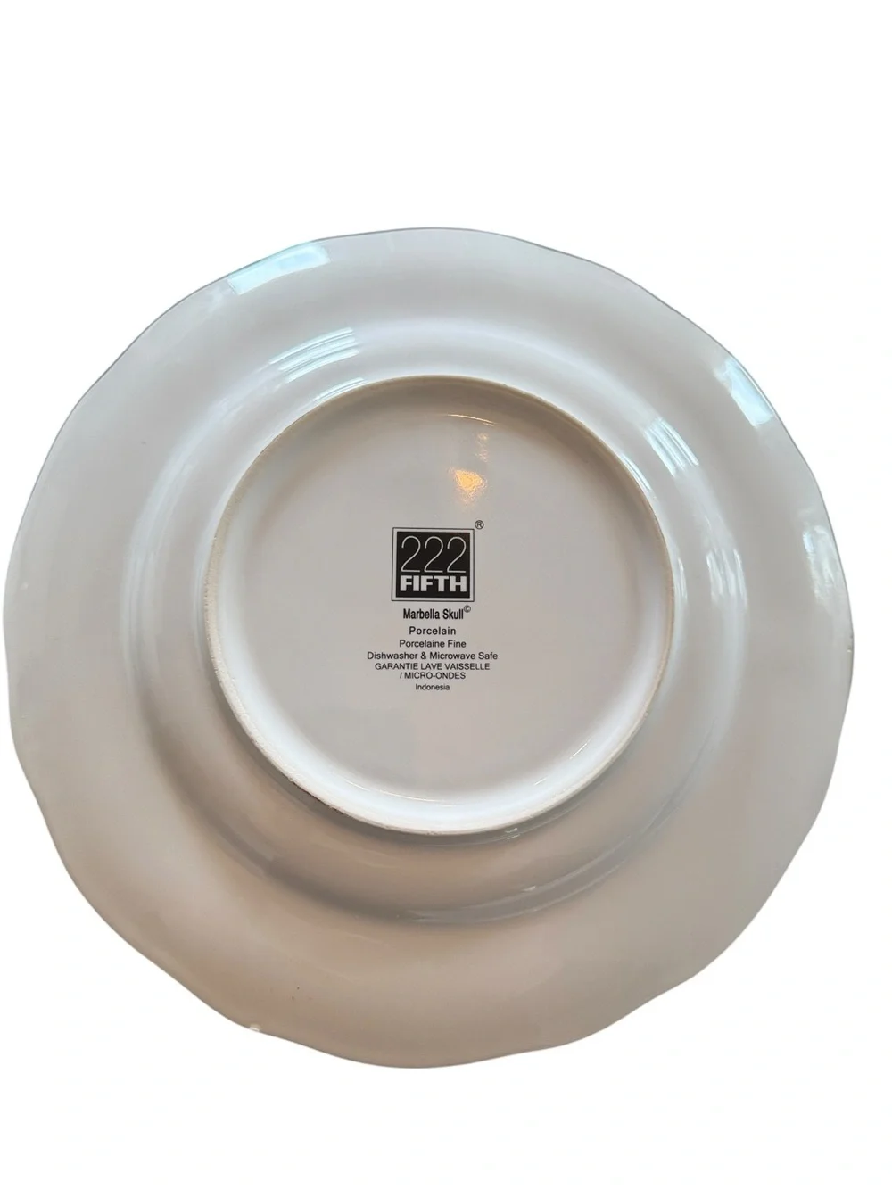 222 Fifth Marbella Skull Dinner Plates Set of 3 Gothic Floral Halloween 10.5”